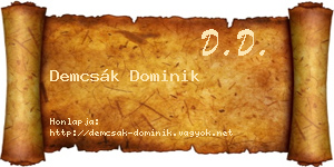 Demcsák Dominik névjegykártya