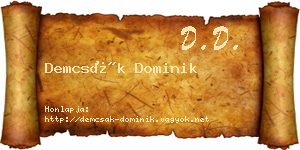 Demcsák Dominik névjegykártya